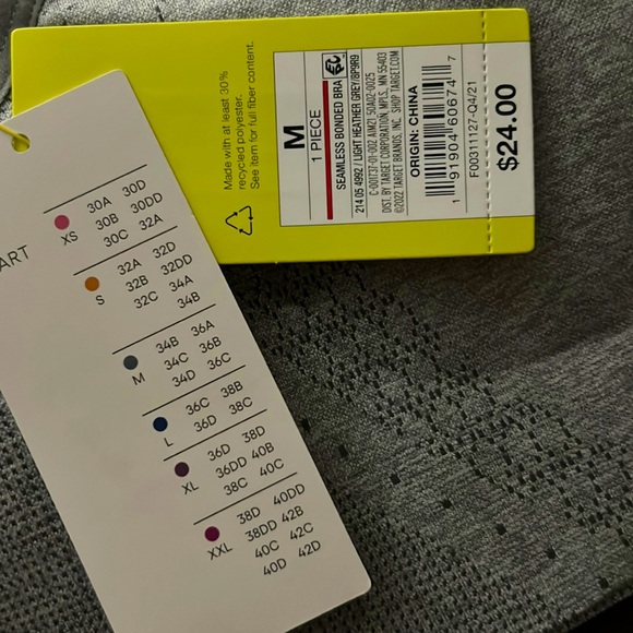 All in Motion™ Women's High Support Seamless Bonded Bra - Light Heather Grey - Picture 7 of 7